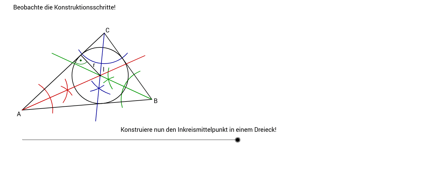 Inkreismittelpunkt konstruieren GeoGebra