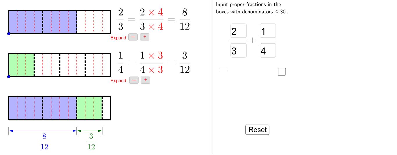 Simplificação de frações – GeoGebra