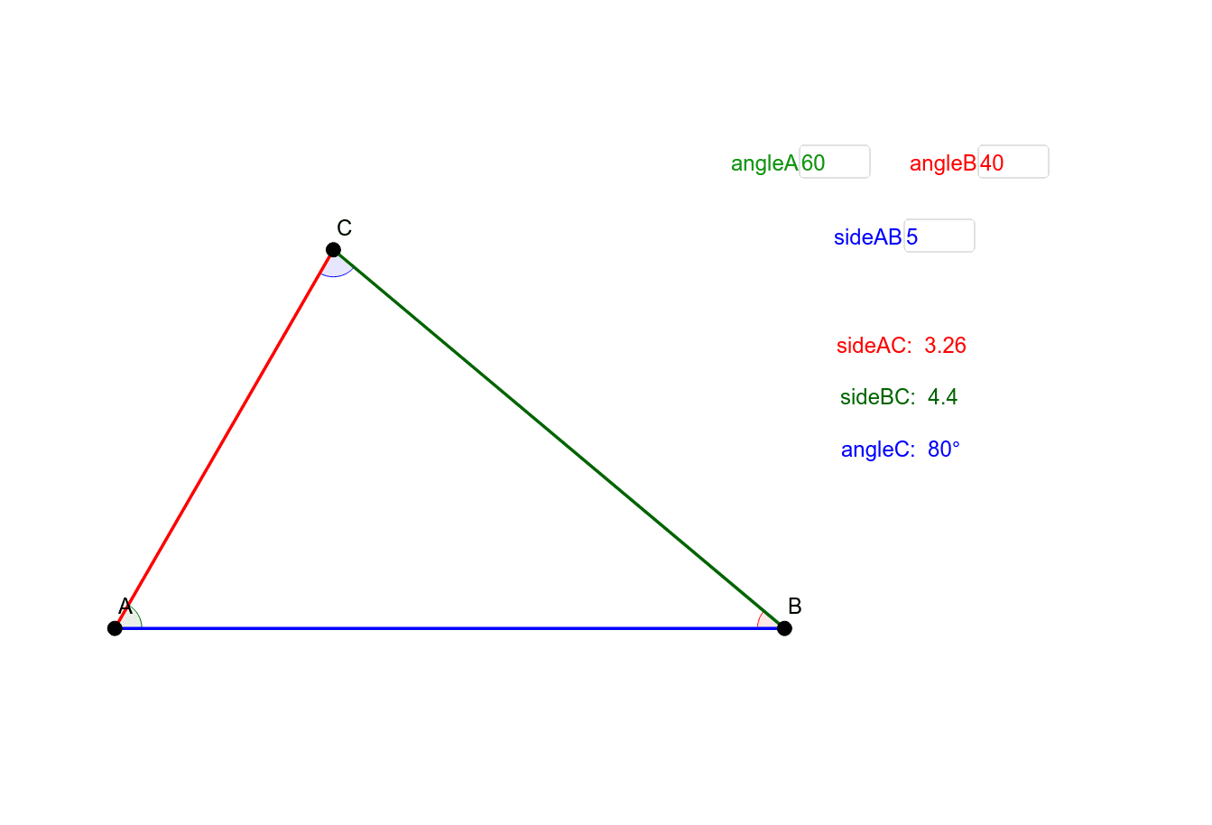Constructing ASA Triangles GeoGebra