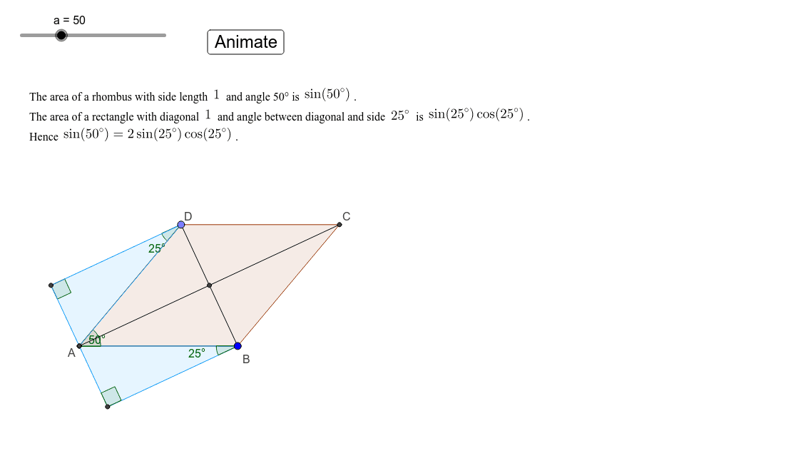 Double angle formula via area – GeoGebra
