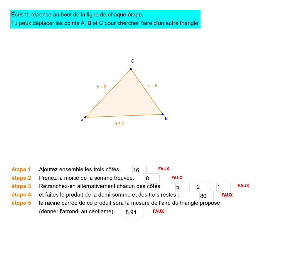 Formule De L Aire D Un Triangle La formule de Héron – GeoGebra