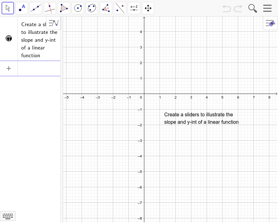 Creating a slider GeoGebra