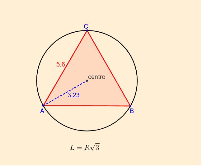 Lado del triangulo equilátero –