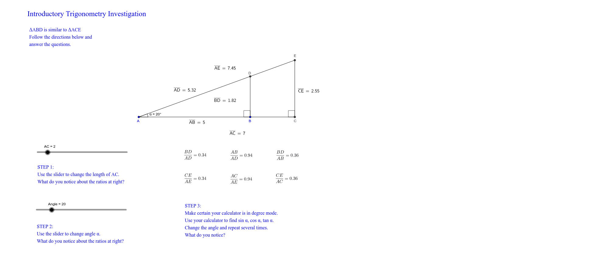 GeoGebra Applet