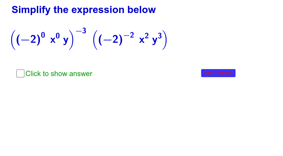 Exponent simplifier deals