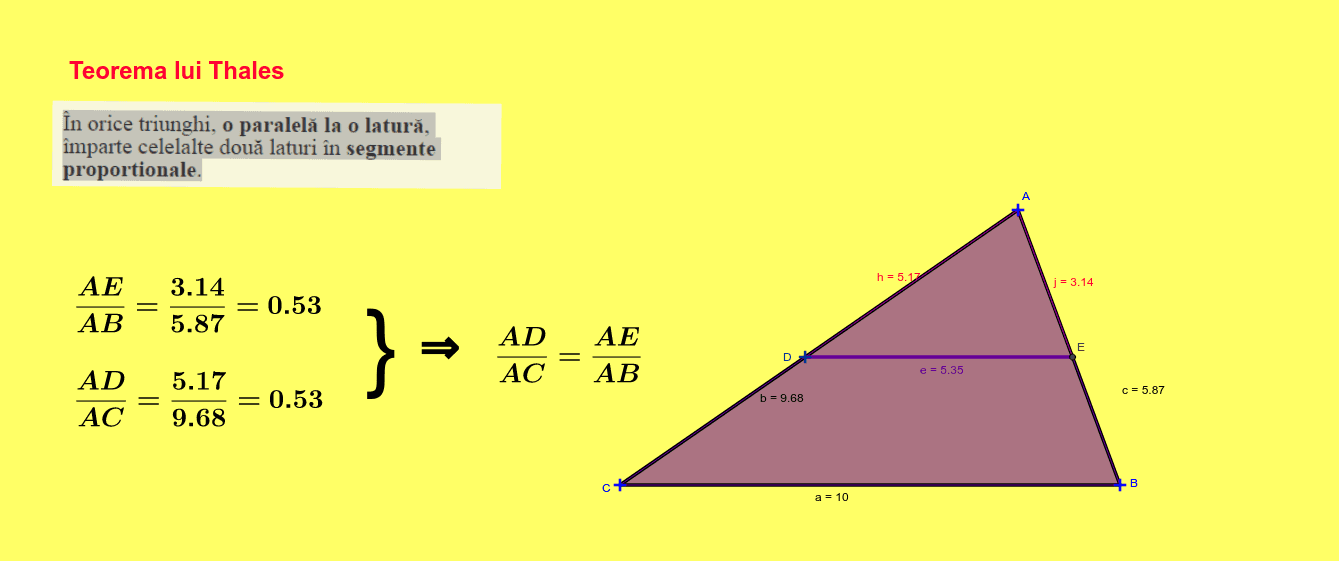 Teorema lui Thales – GeoGebra