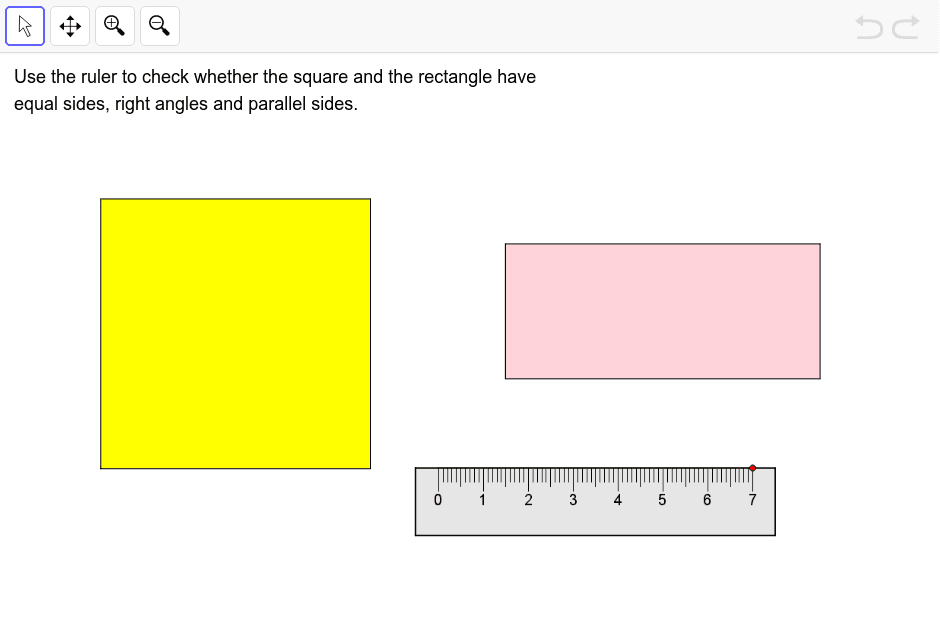 What are the characteristics of squares and rectangles? GeoGebra