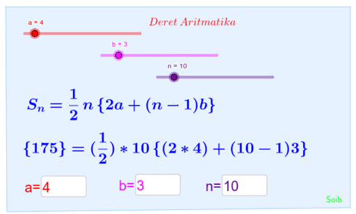 Deret Aritmatika Geogebra<script async src=