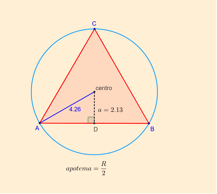 Apotema en triangulo equilatero GeoGebra