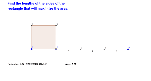 Maximizing the Area of a Rectangle – GeoGebra