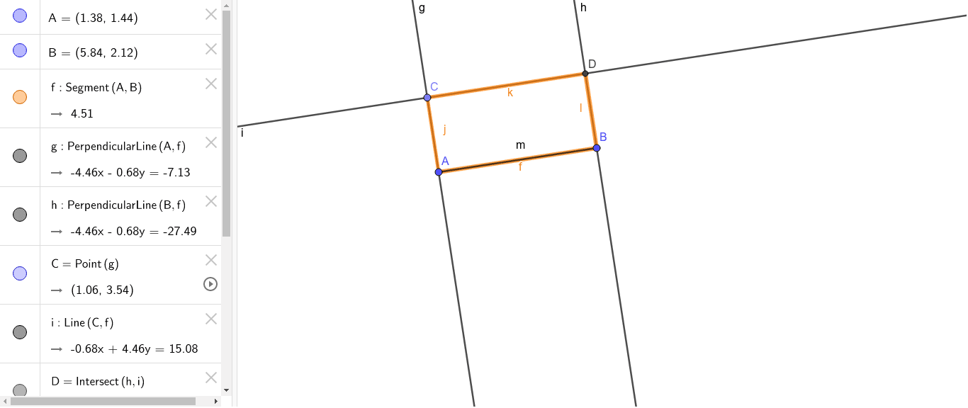 Non square rectangle GeoGebra
