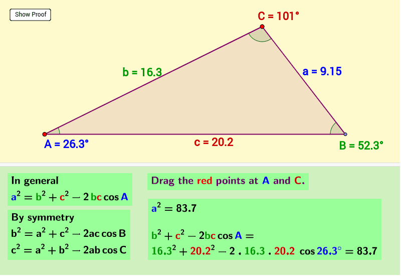 Cosine rule