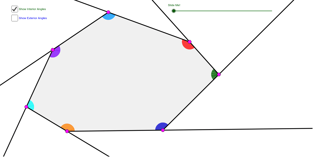 Heptagon Interior Exterior Angle Sum Theorems Geogebra