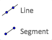 This will create a line or segment through two points