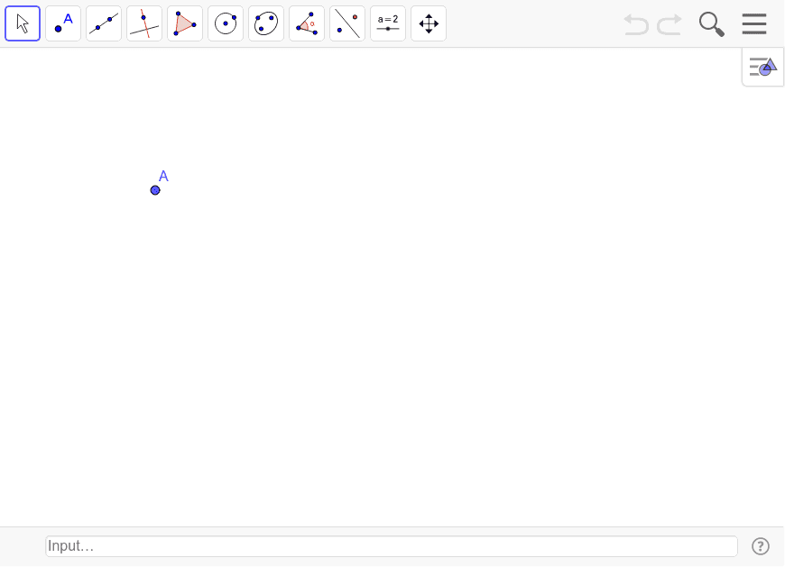 Create a rectangle with A as a vertex. Remember it must stay a rectangle, no matter where the points move to. Construct the diagonals of your rectangle and find the length of each diagonal.
