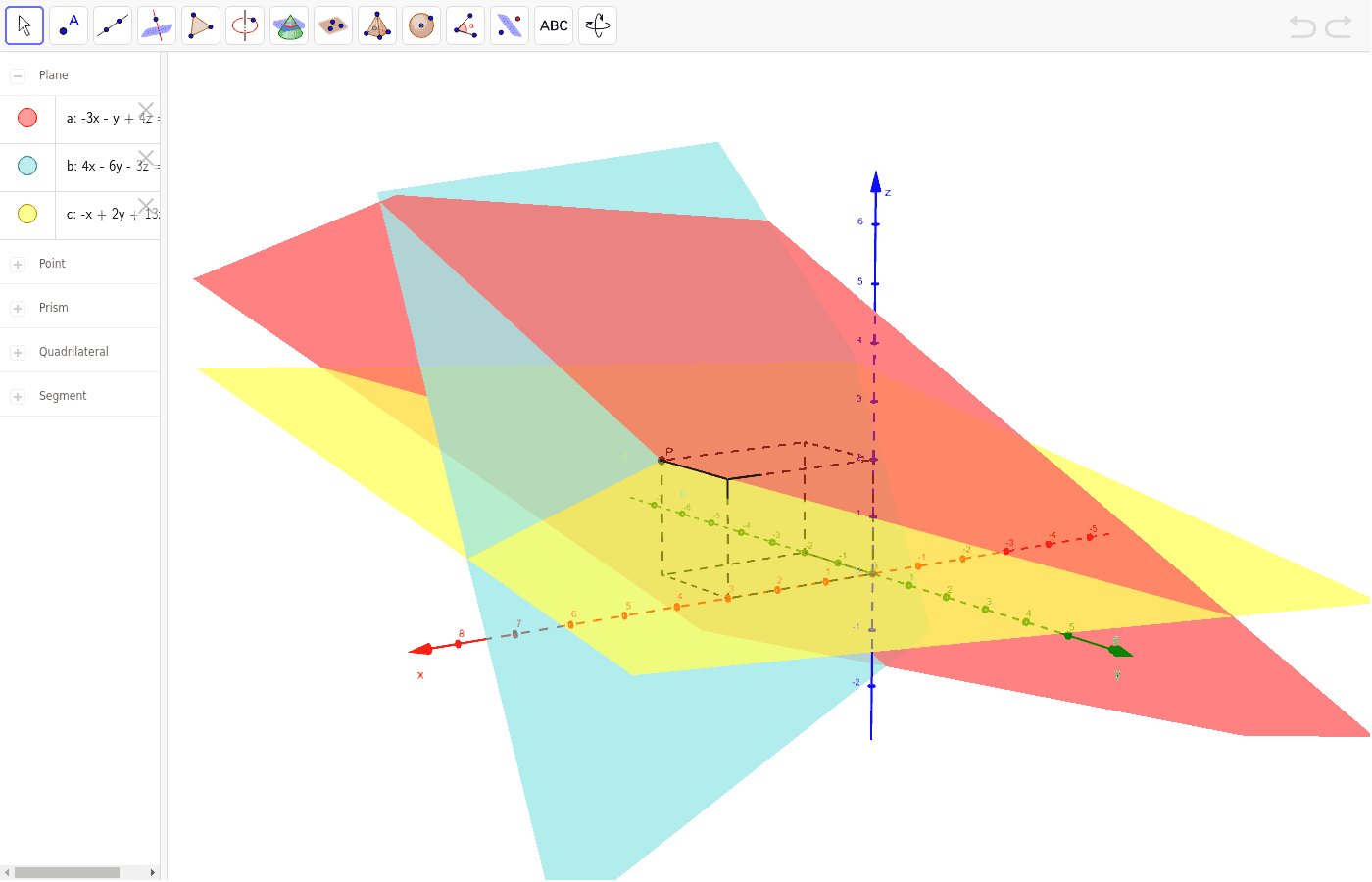 System of Equations with 3 variables - Visual Representation – GeoGebra