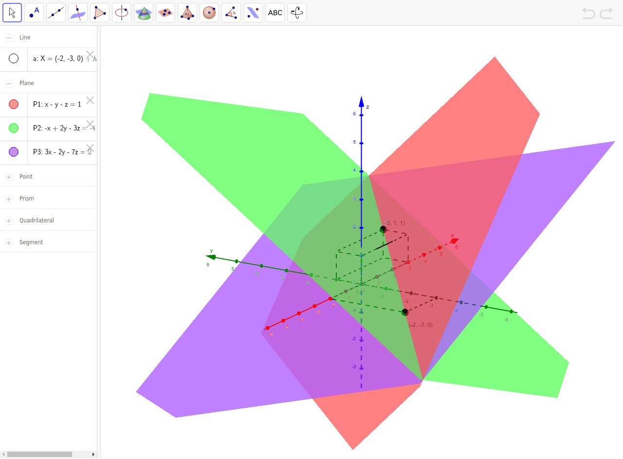 System of Equations in Three Variables – GeoGebra