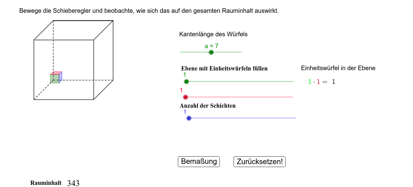 Simulation 1 Würfel – GeoGebra