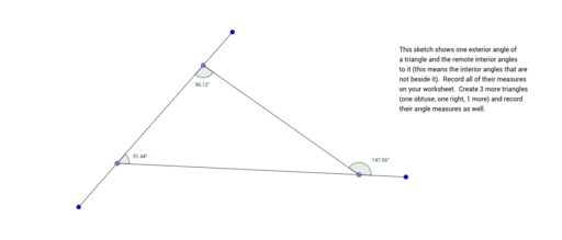 Exterior And Remote Interior Angles Of A Triangle Geogebra