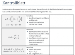 Kontrollblatt GeoGebra CAS