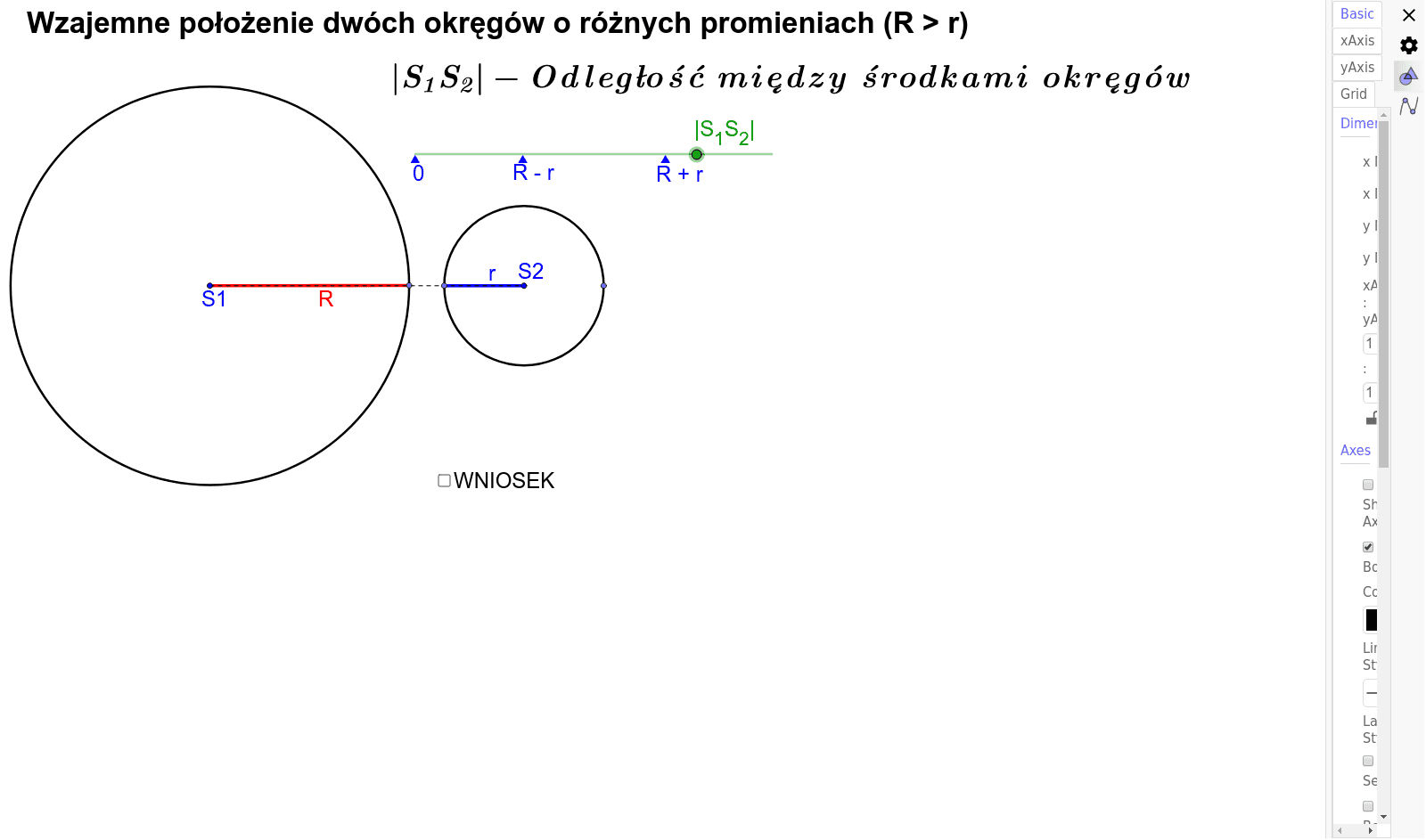 Wzajemne Położenie Dwóch Okręgów Zadania Wzajemne położenie dwóch okręgów – GeoGebra
