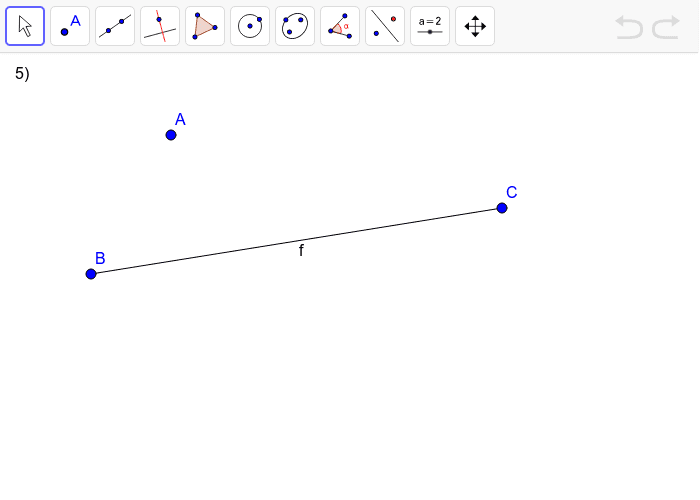Construct a perpendicular to the line, through the point.