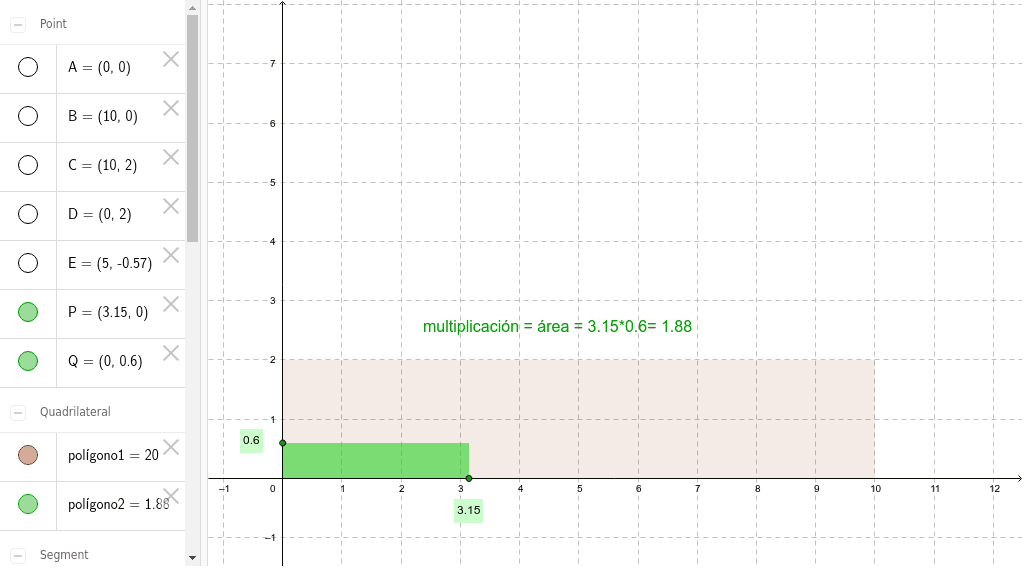 multiplicar por número menor que 1 GeoGebra