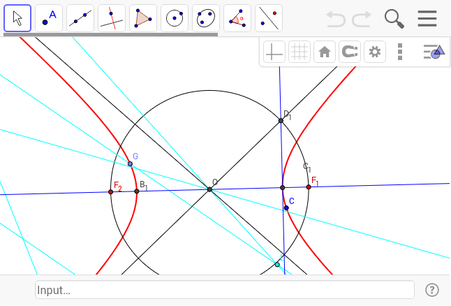 双曲線の焦点の求め方 Geogebra