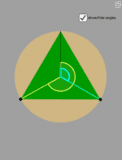 Three points on a circle – GeoGebra