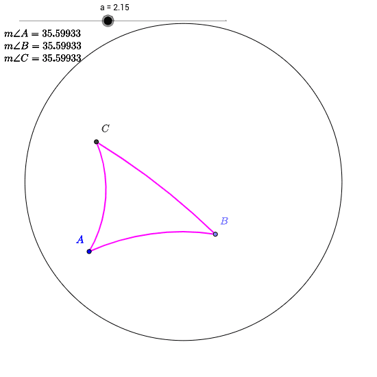 Equilateral Triangles in the Poincare Disk GeoGebra