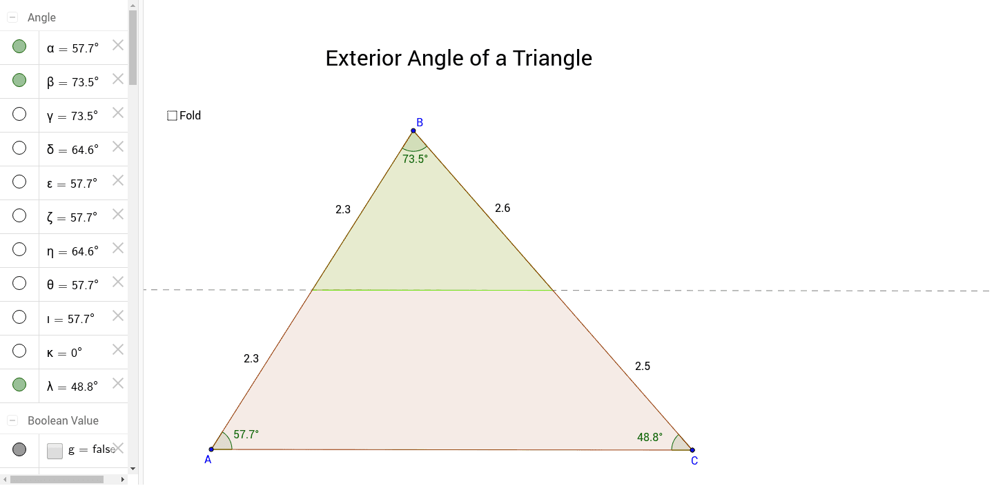 Exterior Angle Of A Triangle Geogebra