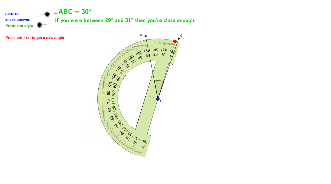 Protractor practice GeoGebra