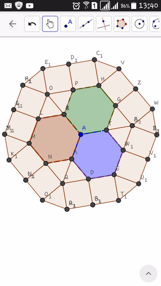 Exemplo de ladrilhamento com polígonos regulares