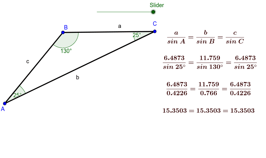Sine rule – GeoGebra