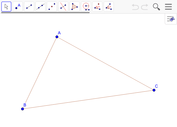 2) Create a scale drawing of triangle ABC with a scale factor of r = 1/2