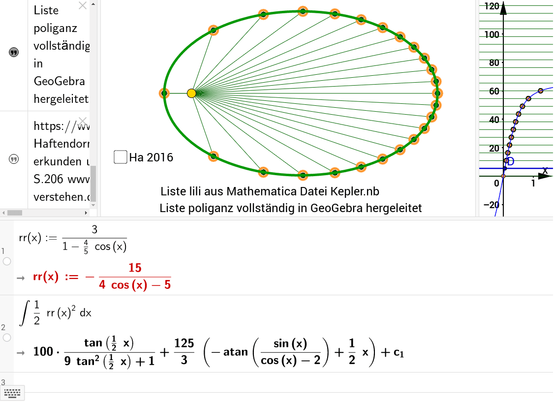 Keplers 2. GeoGebra