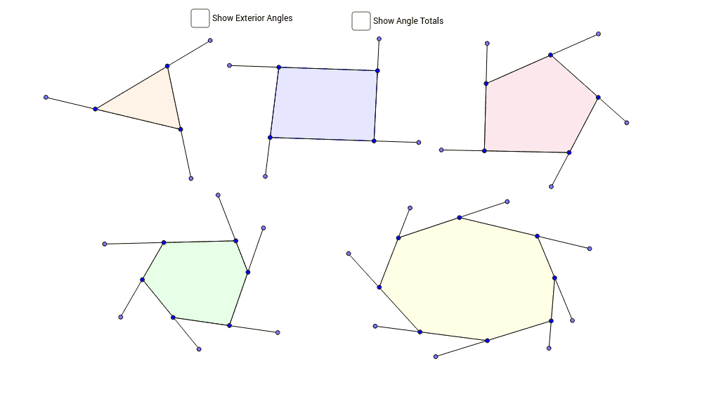Polygon Exterior Angle Sum Theorem Geogebra