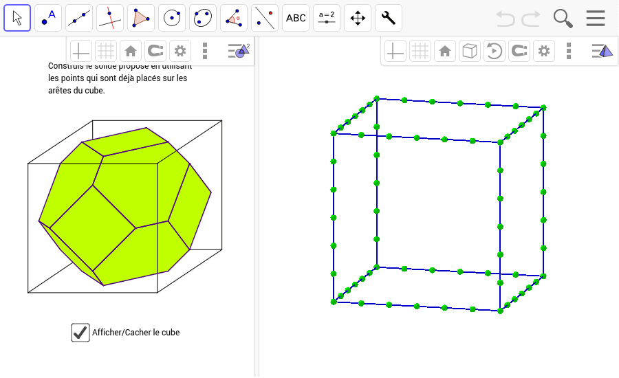 Tronquer le cube 3 GeoGebra
