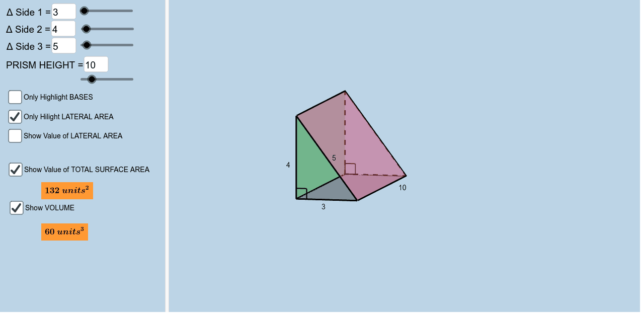 Triangular Prism - Surface Area and Volume – GeoGebra