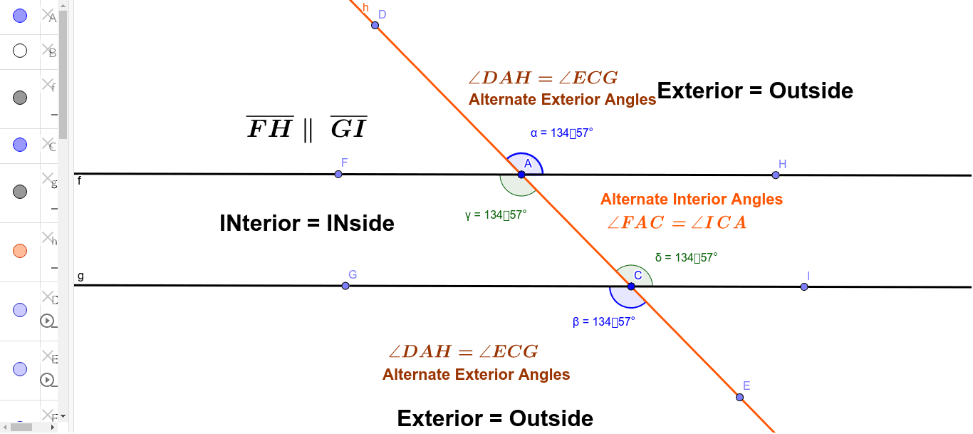 Alternate Interior And Exterior Angles Geogebra