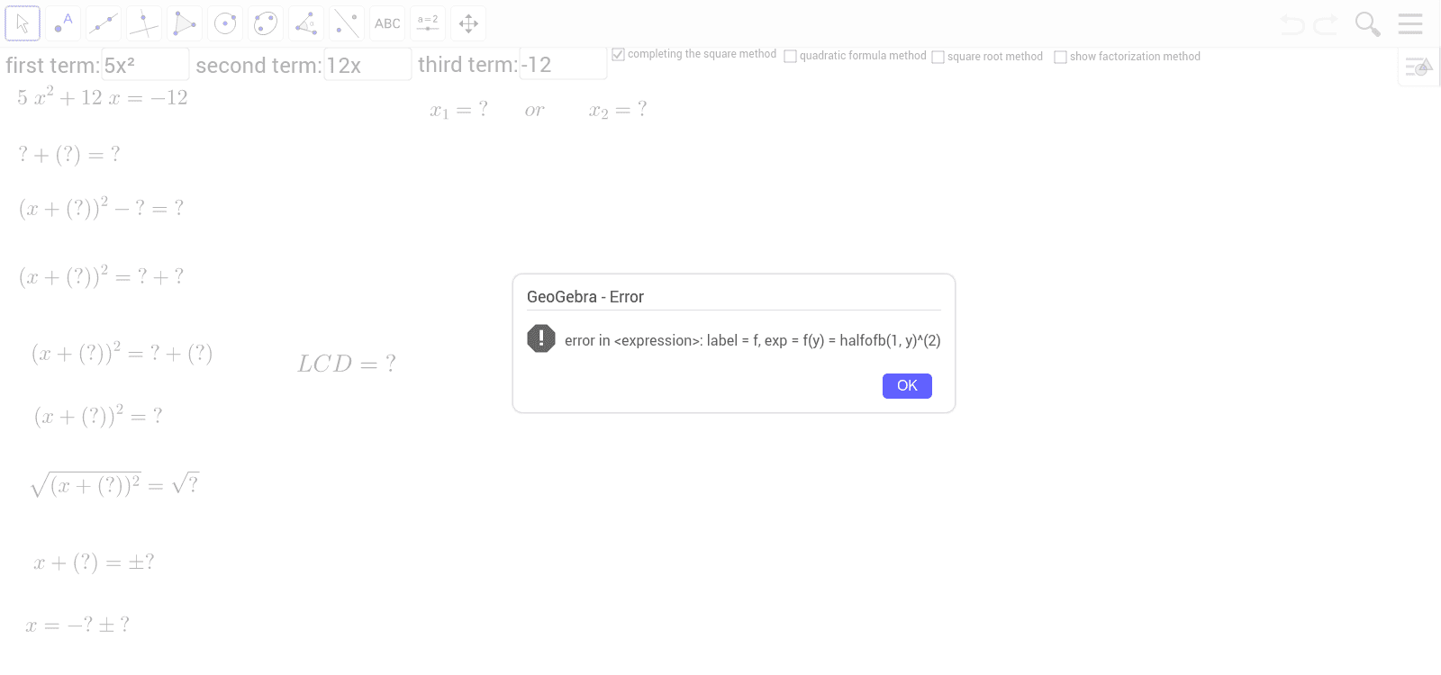 GeoGebra Applet