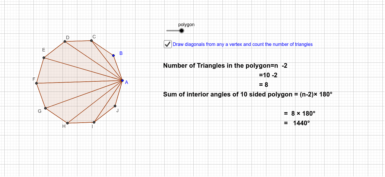 Sum Of Interior Angles Of A Polygon Geogebra
