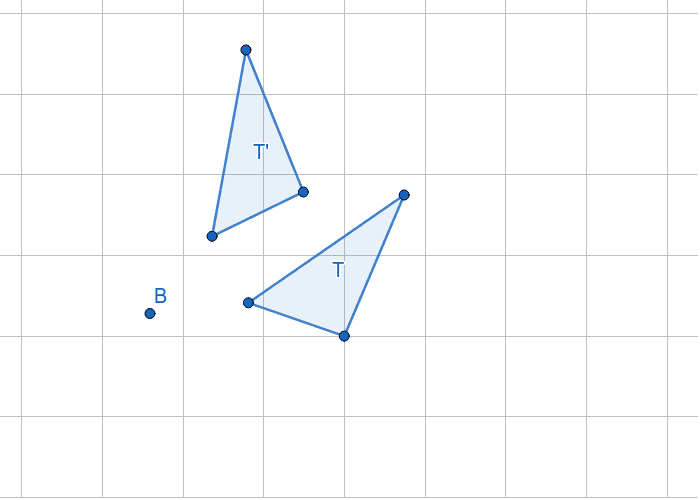 3. What type of rigid motion has been applied to figure T?