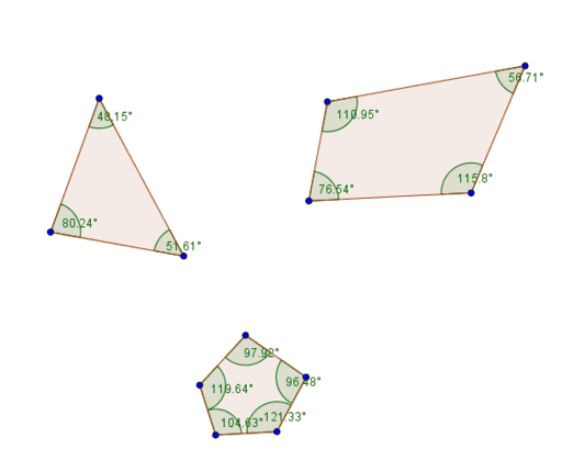 Suma de los ángulos interiores de un polígono GeoGebra