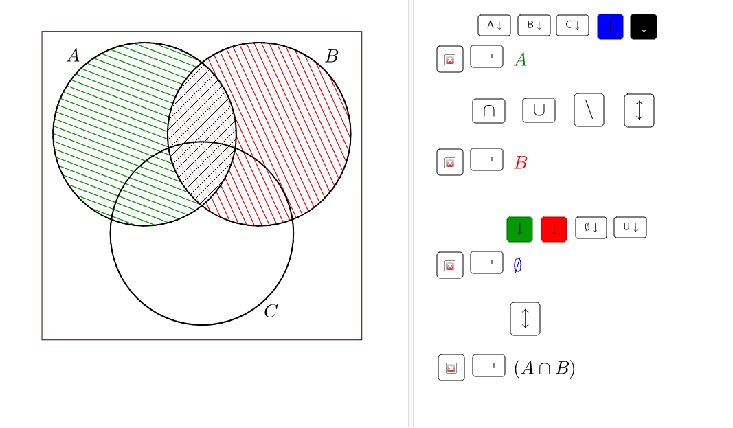 illustrating set operations with venn diagrams geogebra venn diagram set operations