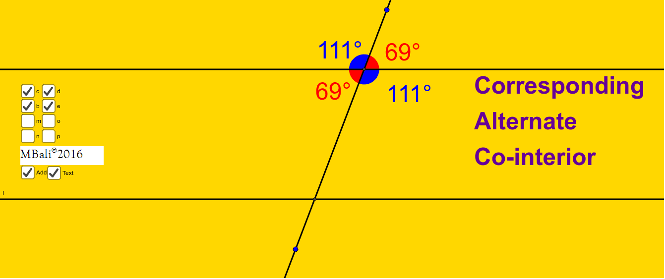 Angles On Parallel Lines Geogebra