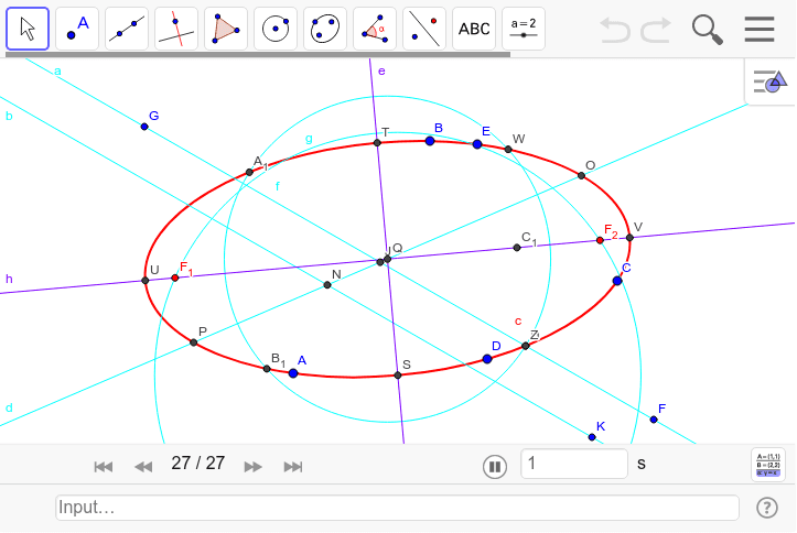 楕円の焦点の見つけ方 Geogebra