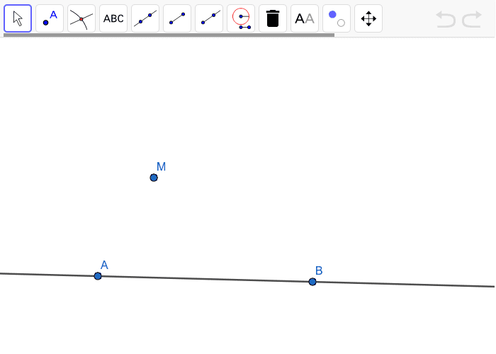 Construct Line MN that is parallel to line AB.