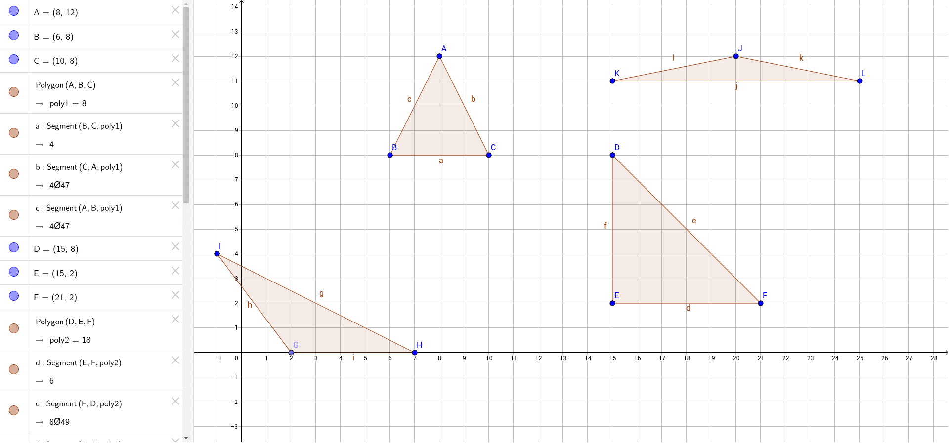 isosceles triangles GeoGebra