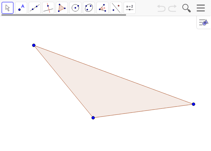 Create a scale drawing of the triangle below with a scale factor of r = 1/4.